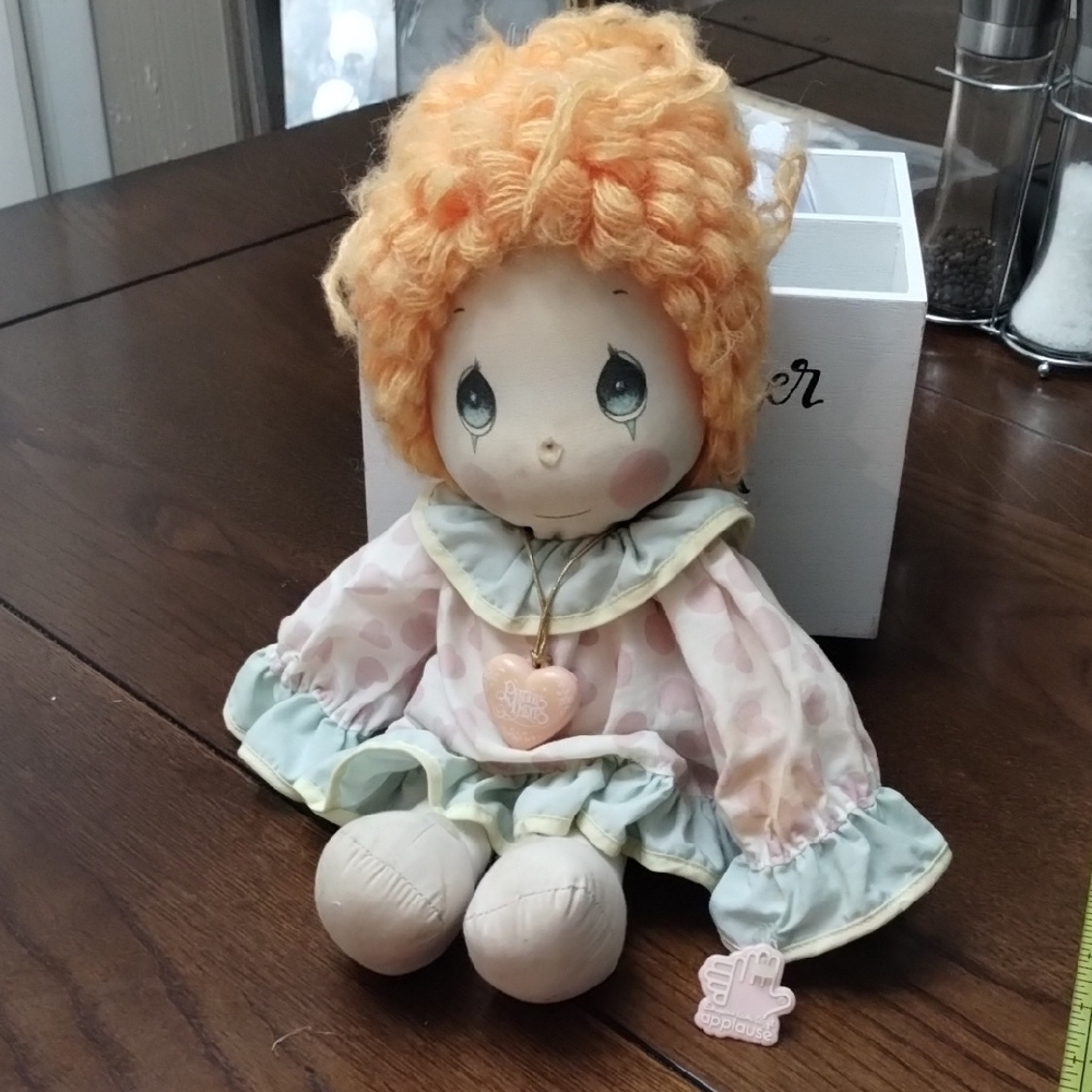 Precious Moments Doll with Orange Hair and Pastel Outfit